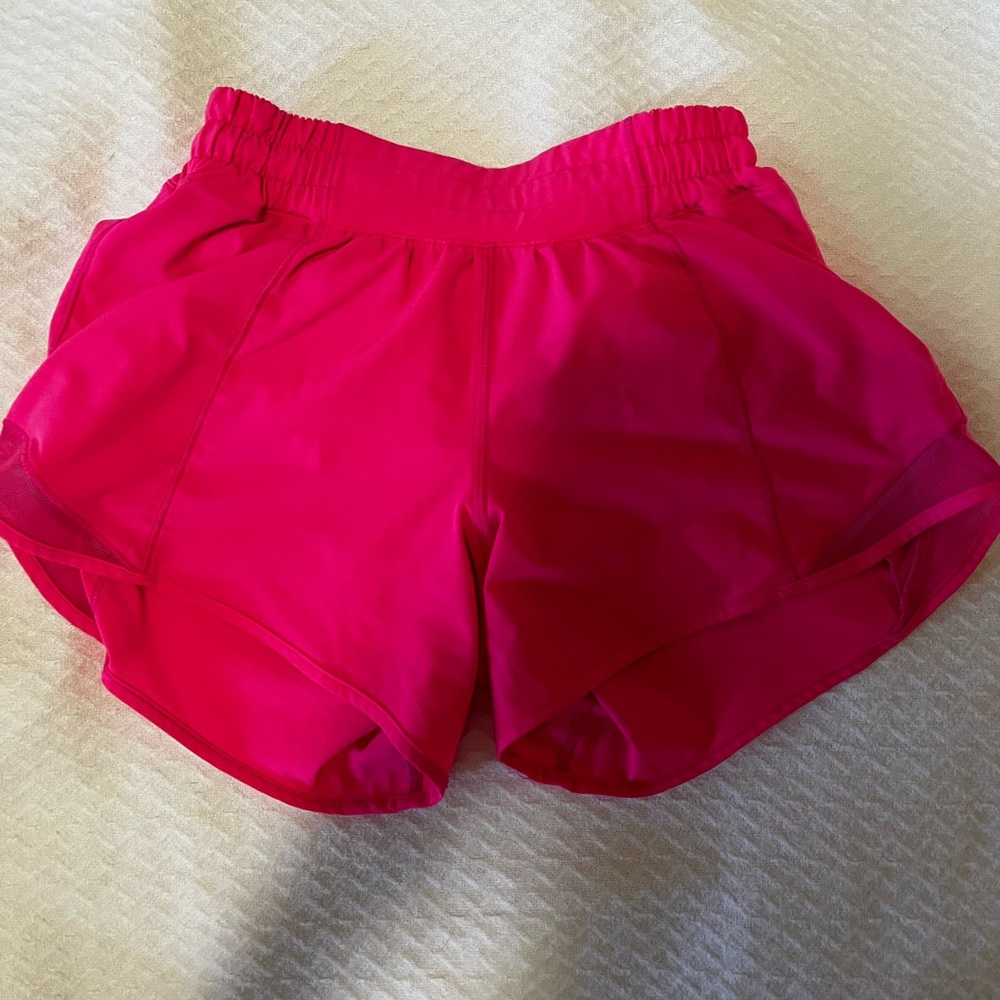 SUPER RARE hot/highlighter pink Lululemon hotty hot shorts